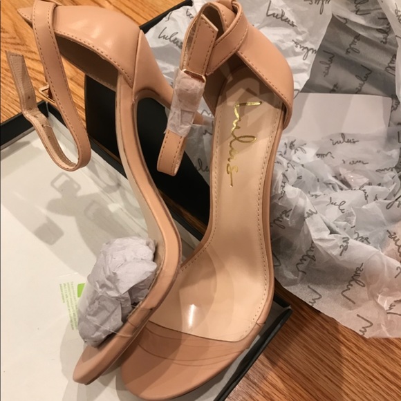 Nude PVC clear sandal heels - Picture 4 of 6